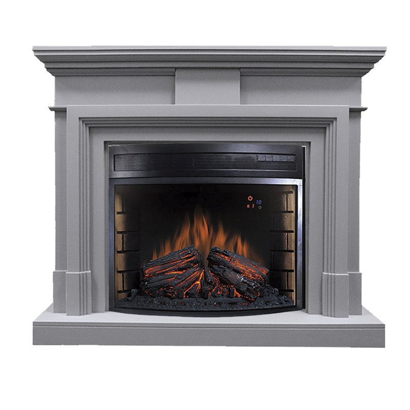 ФОТО Каминокомплект Coventry Grey - Серый с очагом Dioramic 28 LED FX heatsystems.ru