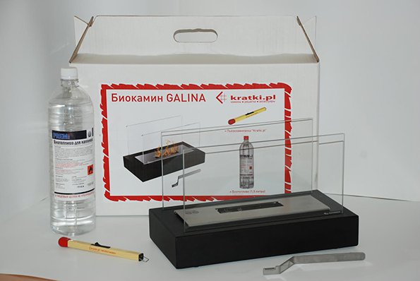 Фото Набор с биокамином GALINA, биотопливом, зажигалкой Биокамины KRATKI (Польша) heatsystems.ru