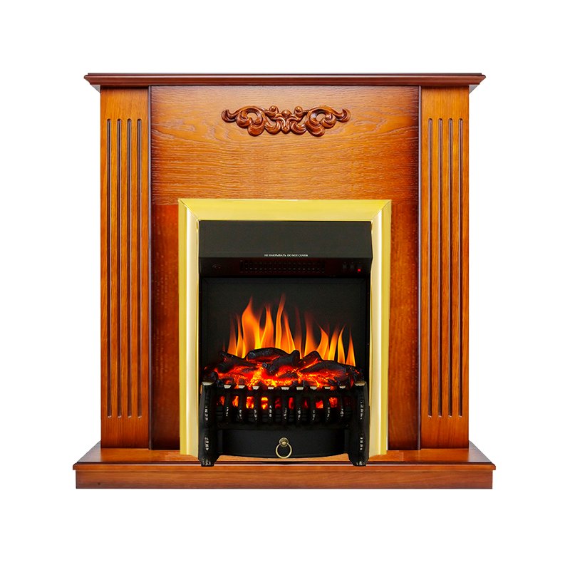 ФОТО Каминокомплект Lumsden - Дуб антик с очагом Fobos FX Brass heatsystems.ru