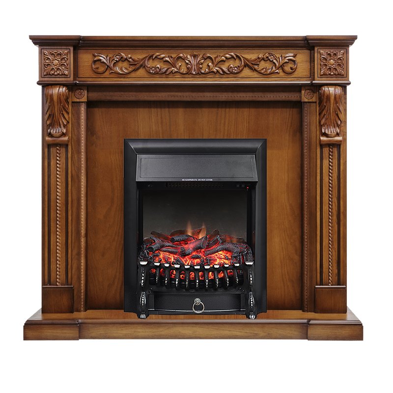 ФОТО Каминокомплект Neapol - Дуб антик с очагом Fobos FX Black heatsystems.ru