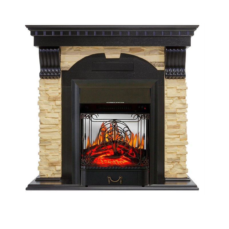 Фото Каминокомплект Dublin - Венге / Сланец с очагом Majestic FX M Black Угловые каминокомплекты ROYAL FLAME heatsystems.ru