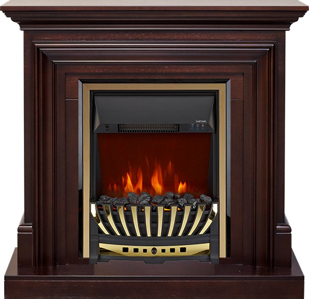 Фото Каминокомплект Bradford - Темный дуб с очагом Aspen Gold Линейные очаги ROYAL FLAME heatsystems.ru