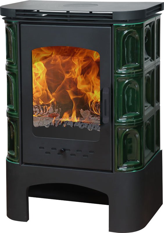 Фото Печь-камин Бавария изразец Арка зеленая с металлической крышкой Печи-камины БАВАРИЯ (Россия) heatsystems.ru