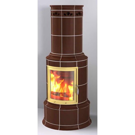 Фото BELLA ROSA KLASSIK 2 ECOPLUS, HELLBRAUN, РАМКА ЗОЛОТО Печи HARK (Германия) heatsystems.ru