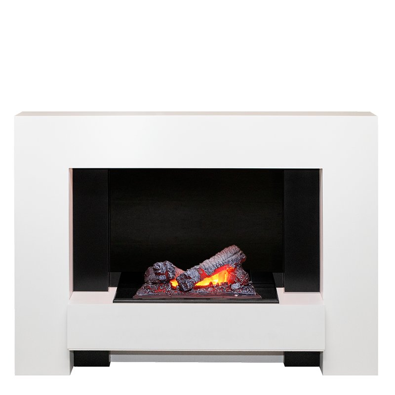 Фото Каминокомплект Tokyo - Белый с очагом Cassette 400 NH Линейные очаги ROYAL FLAME heatsystems.ru