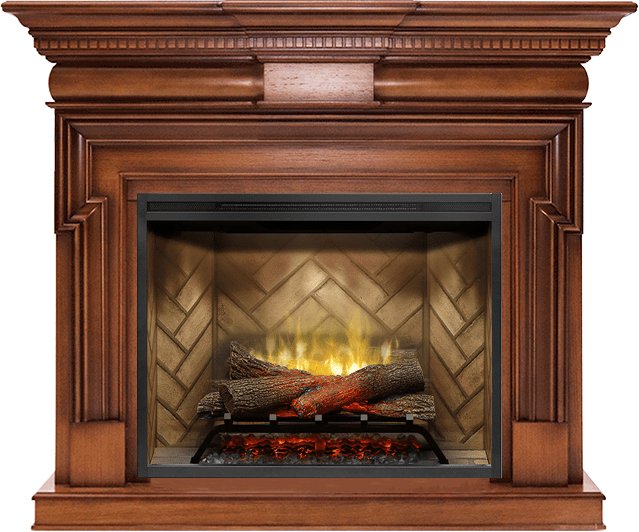 Фото Каминокомплект Torino - Орех с очагом Revillusion RBF30 Линейные очаги ROYAL FLAME heatsystems.ru