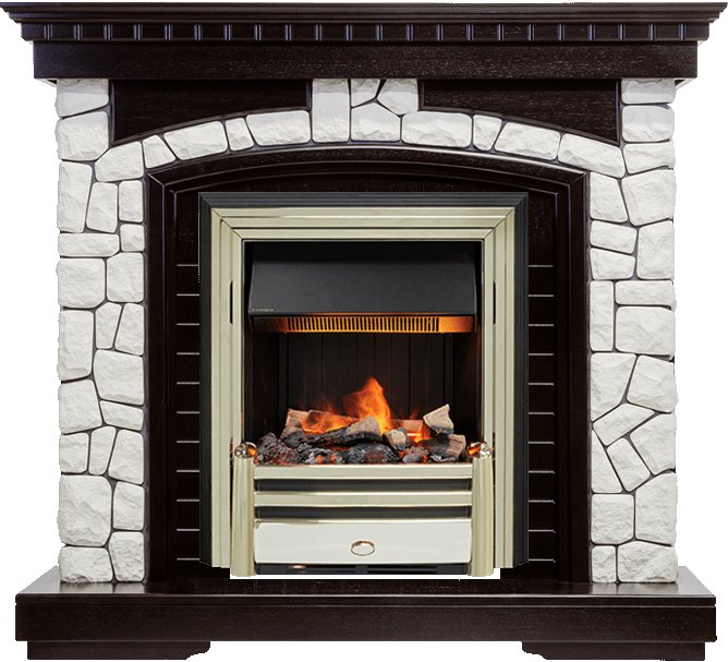 Фото Каминокомплект Glasgow - Венге / Белый с очагом Cavendish Каминокомплекты из камня DIMPLEX heatsystems.ru
