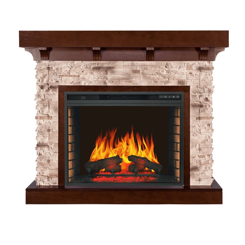 Фото Каминокомплект Chalet - Темный дуб с очагом Vision 28 EF LED FX Каминокомплекты из камня ROYAL FLAME heatsystems.ru