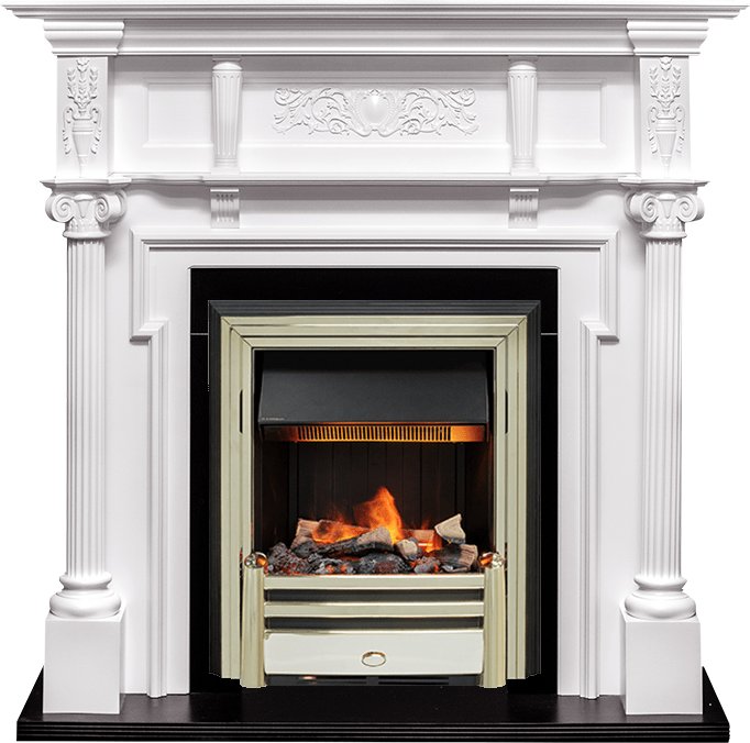 Фото Каминокомплект Oxford - Белый с очагом Cavendish Линейные очаги ROYAL FLAME heatsystems.ru