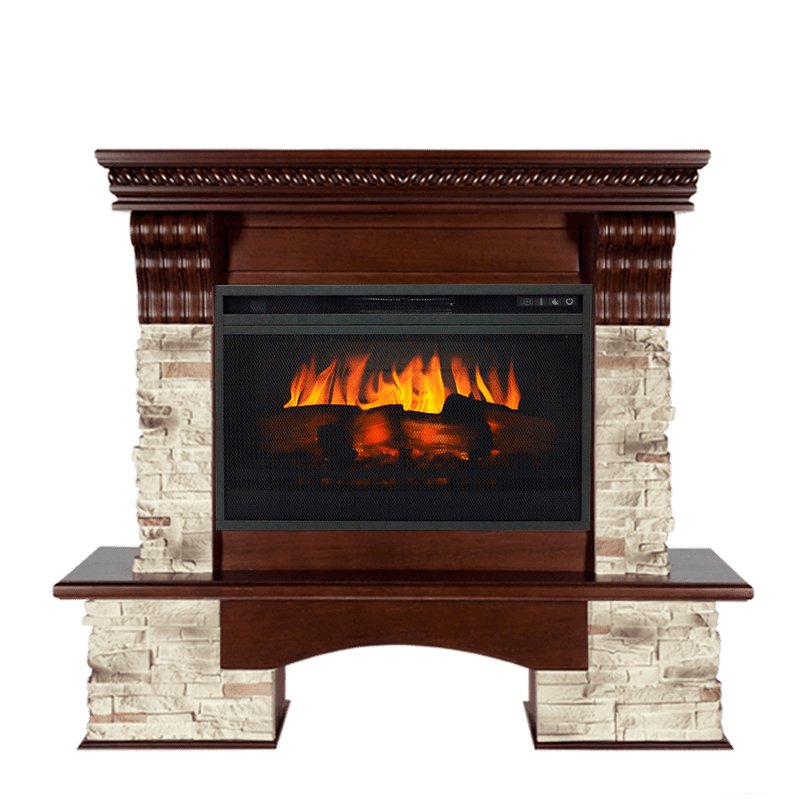 Фото Каминокомплект Aberdeen - Темный дуб с очагом Vision 26 EF LED 3D FX Каминокомплекты из камня ROYAL FLAME heatsystems.ru
