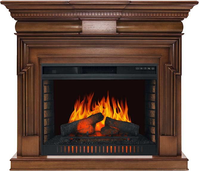 Фото Каминокомплект Torino - Орех с очагом Vision 30 EF LED FX Линейные очаги ROYAL FLAME heatsystems.ru