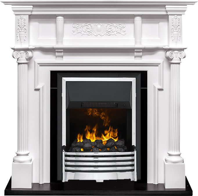 Фото Каминокомплект Oxford - Белый с очагом Flagstaff Линейные очаги ROYAL FLAME heatsystems.ru