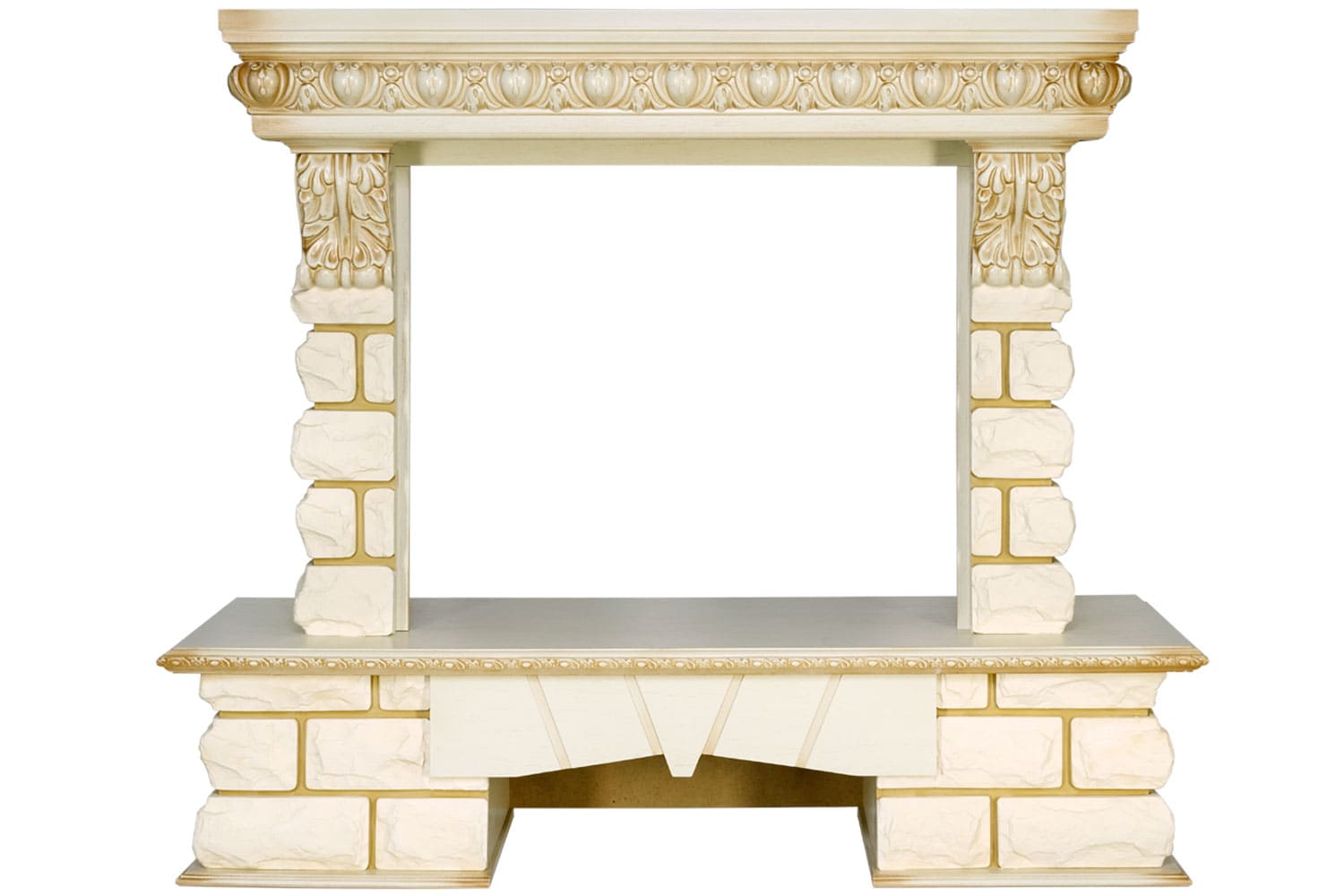 Фото Pierre Luxe LORD - Слоновая кость / Белый Каменные порталы ROYAL FLAME heatsystems.ru