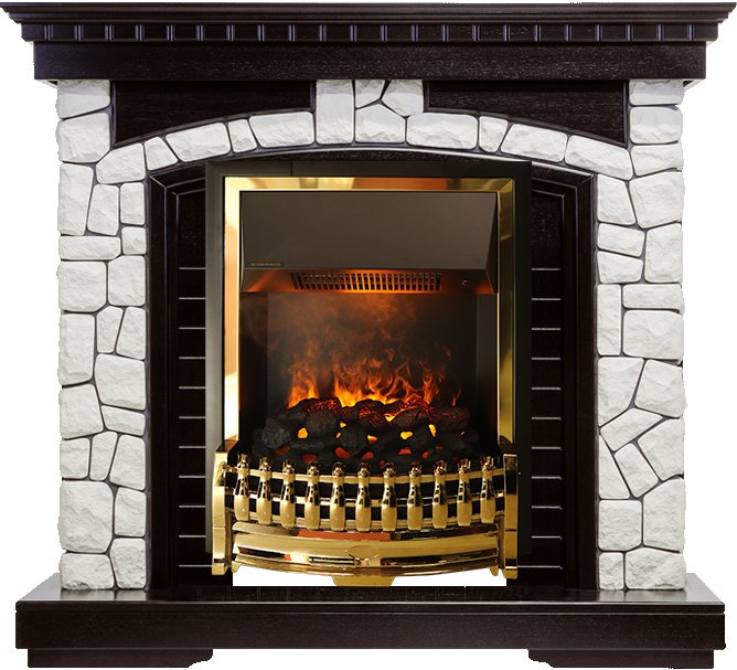 Фото Каминокомплект Glasgow - Венге / Белый с очагом Atherton Каминокомплекты из камня DIMPLEX heatsystems.ru