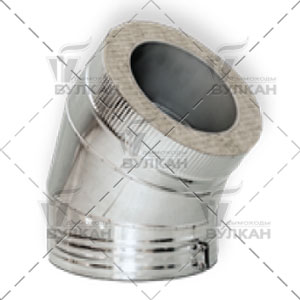 Фото Отвод Вулкан DOTH 45° Двустенные (Сэндвич) дымоходы Вулкан heatsystems.ru