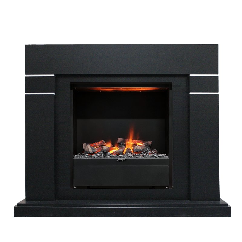 Фото Каминокомплект Lindos - Черный с очагом Albany Деревянные каминокомплекты DIMPLEX heatsystems.ru