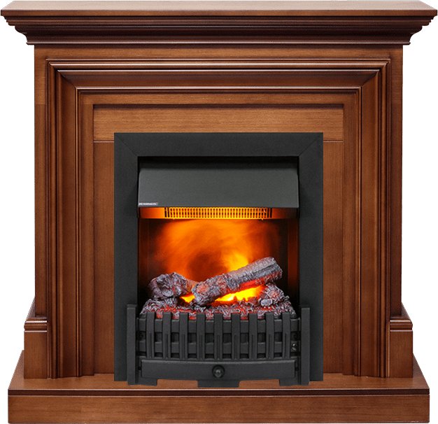 Фото Каминокомплект Bradford - Орех с очагом Danville Black FB2 Линейные очаги ROYAL FLAME heatsystems.ru