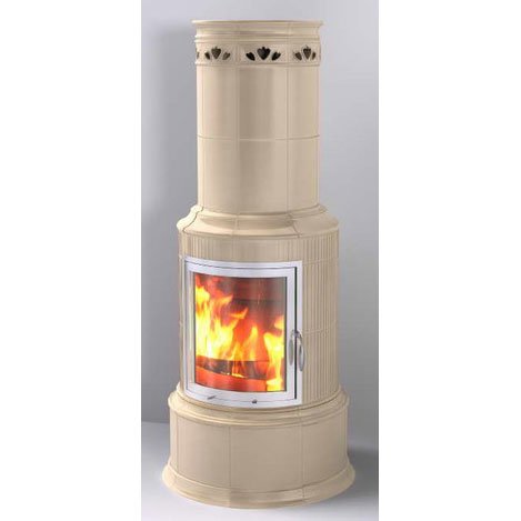 Фото BELLA ROSA KLASSIK 2 ECOPLUS, CASHMERE, РАМКА ХРОМ + КОМПЛ. ТРУБ Печи HARK (Германия) heatsystems.ru