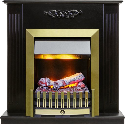 Фото Каминокомплект Lumsden - Венге с очагом Danville Antique Brass FB2 Деревянные каминокомплекты DIMPLEX heatsystems.ru