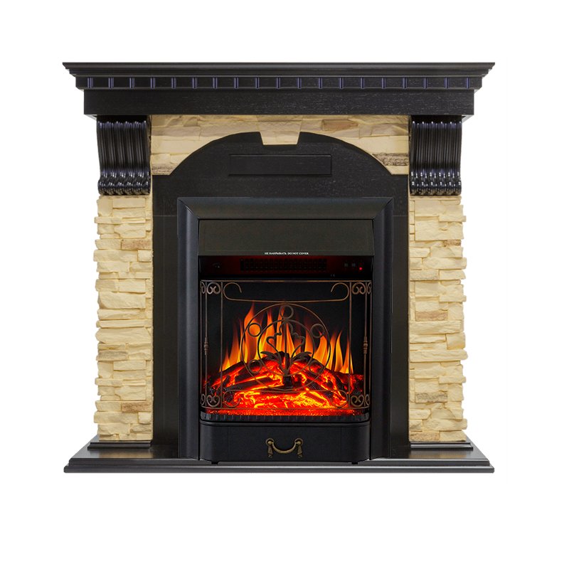 Фото Каминокомплект Dublin - Венге / Сланец с очагом Majestic FX Black Угловые каминокомплекты ROYAL FLAME heatsystems.ru