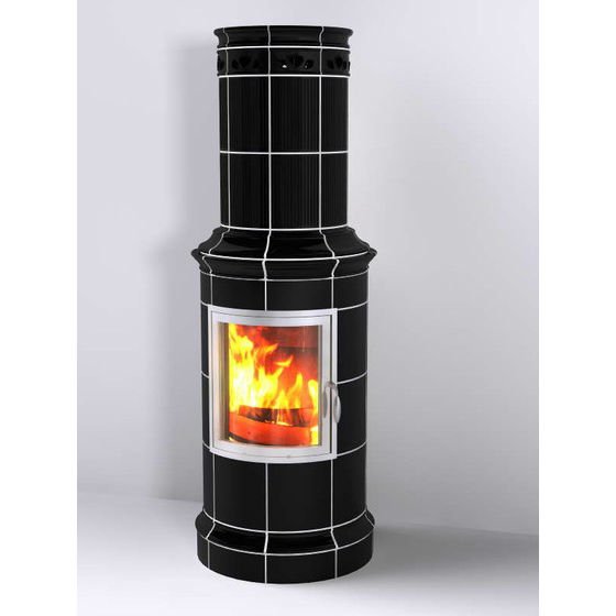 Фото BELLA NOCHE 2 ECOPLUS, SCHWARZ-GL, РАМКА ХРОМ Печи HARK (Германия) heatsystems.ru