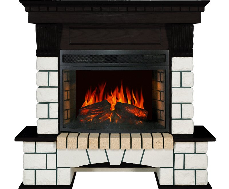Фото Каминокомплект Pierre Luxe - Белый / Венге с очагом Dioramic 25 LED FX Линейные очаги ROYAL FLAME heatsystems.ru