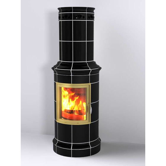 Фото BELLA NOCHE 2 ECOPLUS, SCHWARZ-GL, РАМКА ЗОЛОТО Печи HARK (Германия) heatsystems.ru