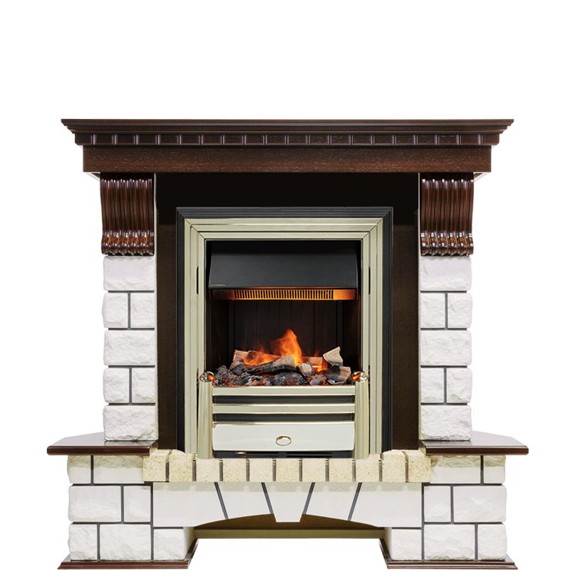 Изображение DIMPLEX heatsystems.ru Фото Каминокомплект Pierre Luxe угловой - Темный дуб / Белый (Высота 1050мм) с очагом Cavendish Угловые каминокомплекты DIMPLEX heatsystems.ru