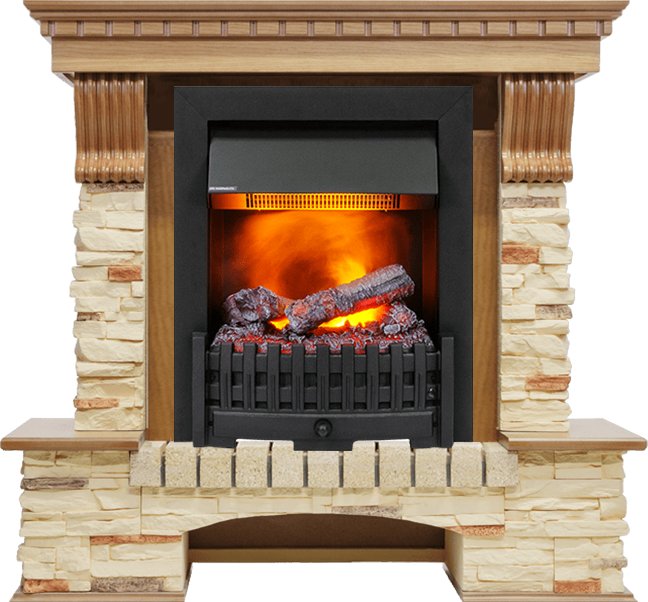 Фото Каминокомплект Pierre Luxe - Дуб / Сланец с очагом Danville Black FB2 Каминокомплекты из камня DIMPLEX heatsystems.ru