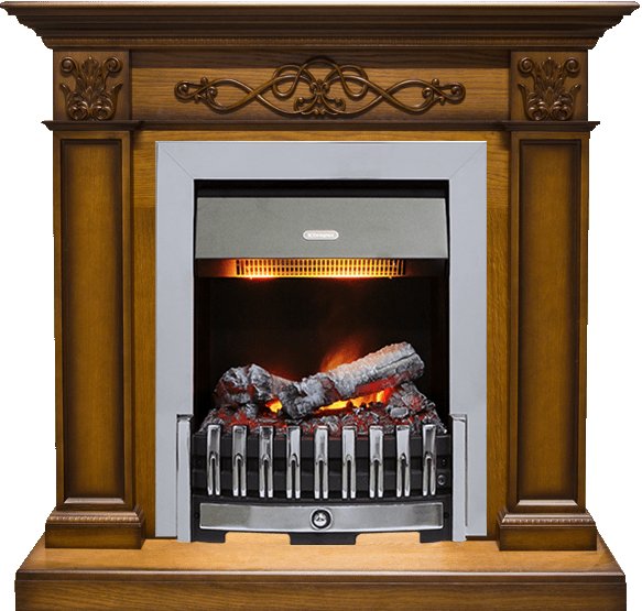 Фото Каминокомплект Verona - Дуб антик с очагом Danville Chrome FB2 Деревянные каминокомплекты DIMPLEX heatsystems.ru