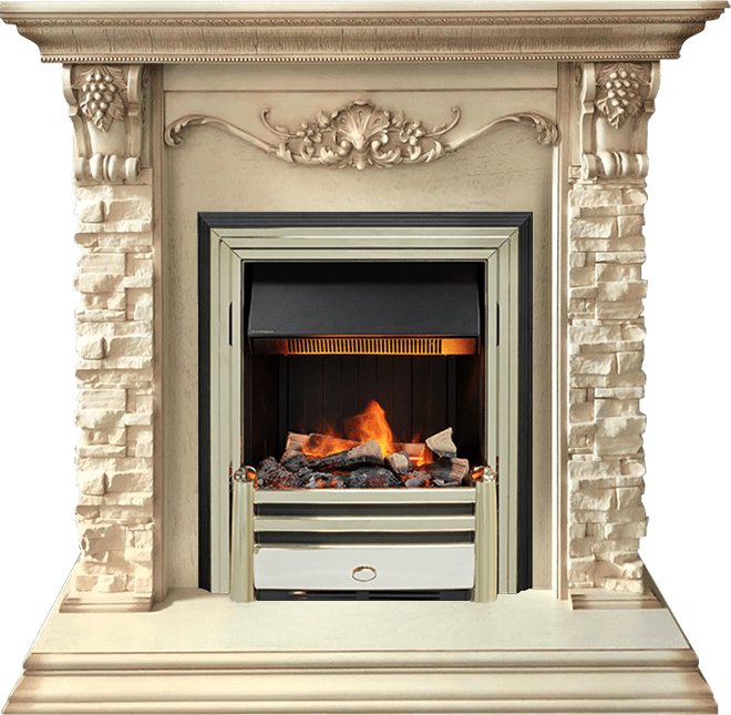 Фото Каминокомплект Adriana - Cлоновая кость с очагом Cavendish Каминокомплекты из камня DIMPLEX heatsystems.ru