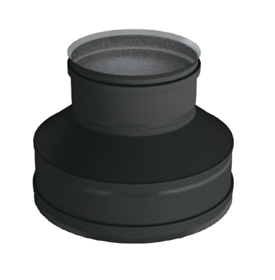 Фото Переходник термо-моно с конической частью Вулкан черный VBR Дымоход Вулкан черного цвета VBR heatsystems.ru