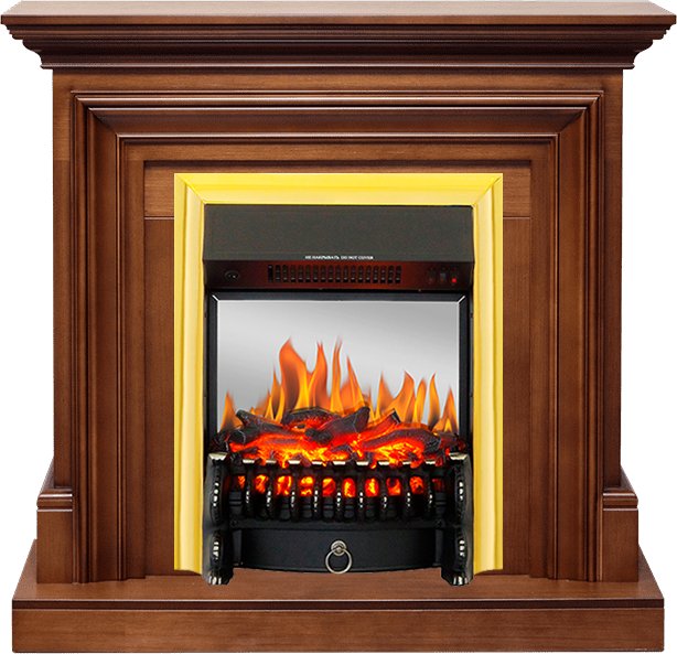 Изображение ROYAL FLAME heatsystems.ru Фото Каминокомплект Bradford - Орех с очагом Fobos FX M Brass Линейные очаги ROYAL FLAME heatsystems.ru