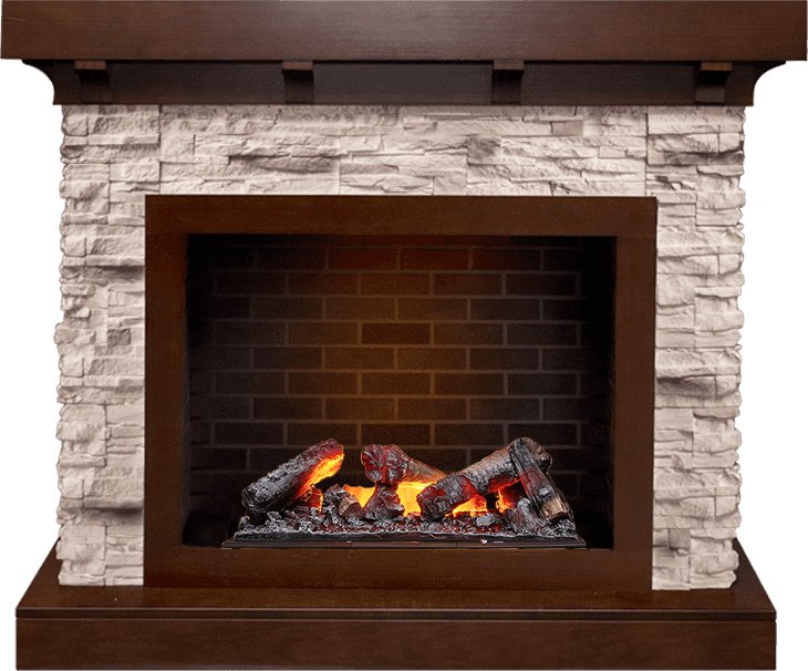 Фото Каминокомплект Chalet - Темный дуб/Сланец с очагом Cassette 600 NH Линейные очаги ROYAL FLAME heatsystems.ru