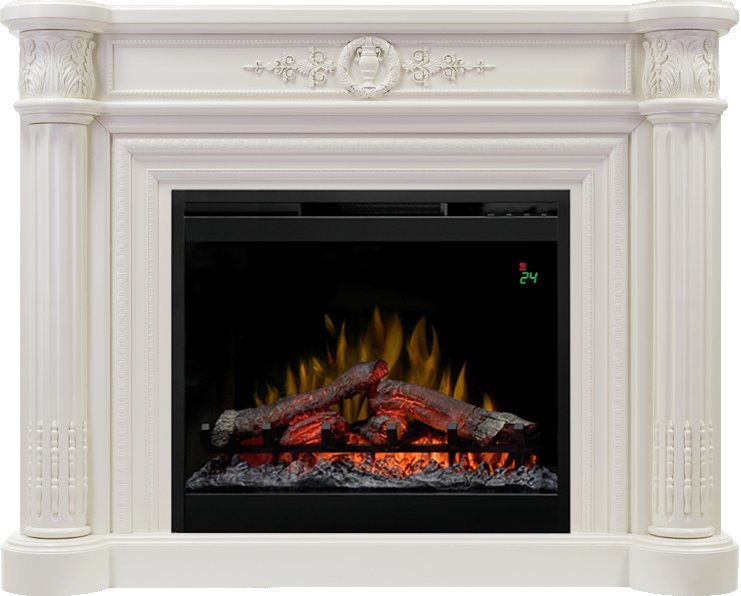 Фото Каминокомплект Manor - Белый дуб с очагом Symphony 26'' DF2624-L Деревянные каминокомплекты DIMPLEX heatsystems.ru
