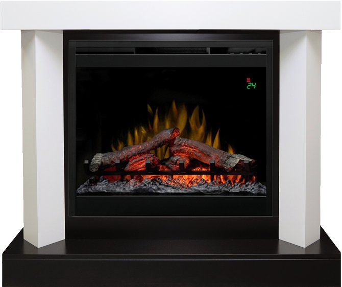 Фото Каминокомплект Vancouver - Фактурный белый с очагом Symphony 26'' DF2624-L Деревянные каминокомплекты DIMPLEX heatsystems.ru