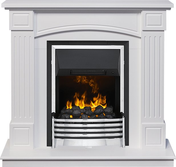 Фото Каминокомплект Boston - Белый (Высота 925см) с очагом Flagstaff Линейные очаги ROYAL FLAME heatsystems.ru