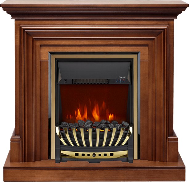 Фото Каминокомплект Bradford - Орех с очагом Aspen Gold Линейные очаги ROYAL FLAME heatsystems.ru