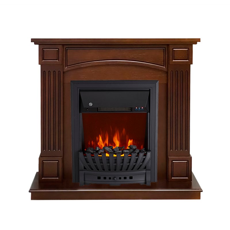 ФОТО Каминокомплект Boston - Темный дуб (Высота 925см) с очагом Aspen Black heatsystems.ru