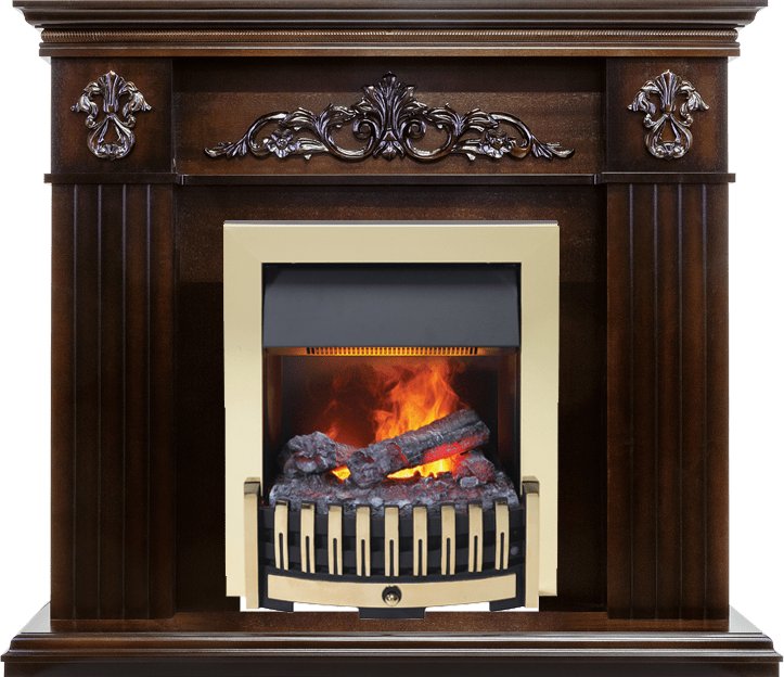Фото Каминокомплект Provence - Коньяк с очагом Danville Brass FB2 Деревянные каминокомплекты DIMPLEX heatsystems.ru
