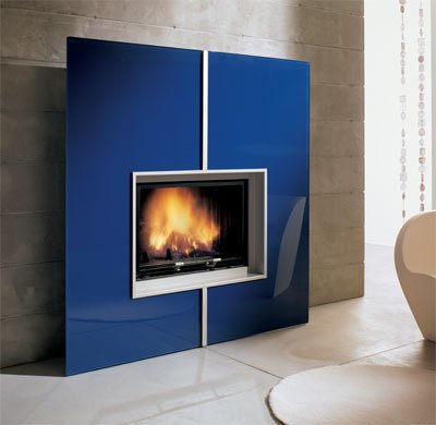 Фото Square Vetro Blu Камины EDILKAMIN (Италия) heatsystems.ru