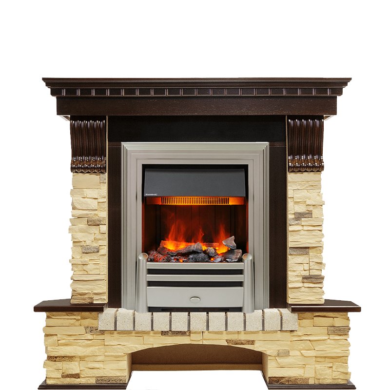 Фото Каминокомплект Pierre Luxe угловой - Темный дуб / Сланец (Высота 1050мм) с очагом Chesford Угловые каминокомплекты DIMPLEX heatsystems.ru