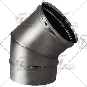 Фото Отвод Вулкан OTHR 45 одностенный Дымоход Вулкан одностенный круглого сечения heatsystems.ru
