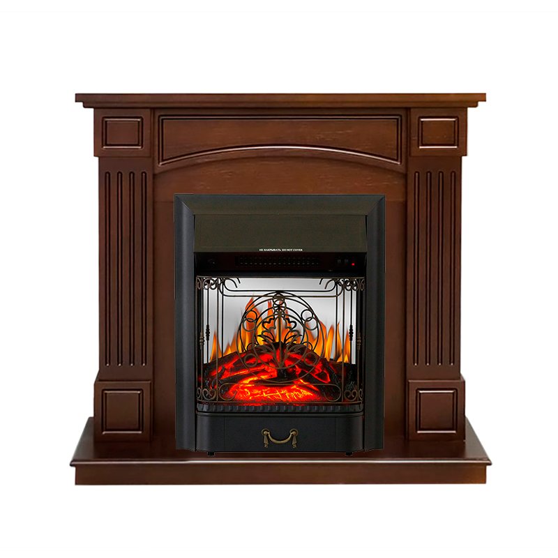 Фото Каминокомплект Bradford - Темный дуб с очагом Majestic FX M Black Линейные очаги ROYAL FLAME heatsystems.ru