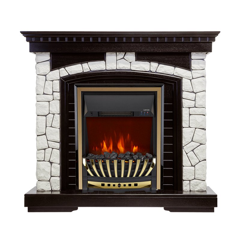 Фото Каминокомплект Glasgow - Венге / Белый с очагом Aspen Gold Каминокомплекты из камня ROYAL FLAME heatsystems.ru