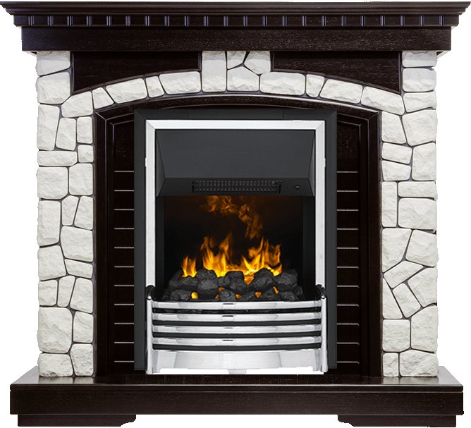 Фото Каминокомплект Glasgow - Венге / Белый с очагом Flagstaff Каминокомплекты из камня DIMPLEX heatsystems.ru