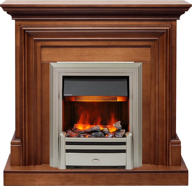 Фото Каминокомплект Bradford - Орех с очагом Chesford Линейные очаги ROYAL FLAME heatsystems.ru