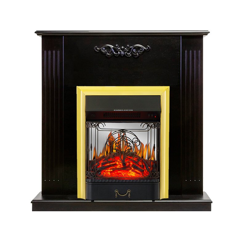 ФОТО Каминокомплект Lumsden - Венге с очагом Majestic FX M Brass heatsystems.ru