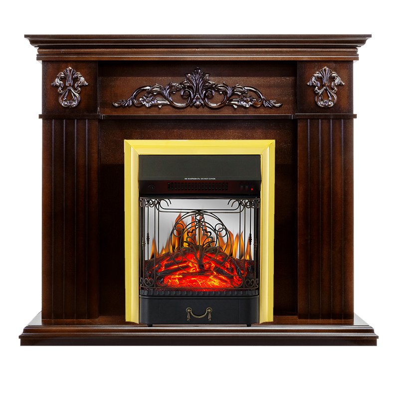ФОТО Каминокомплект Provence - Коньяк с очагом Majestic FX M Brass heatsystems.ru