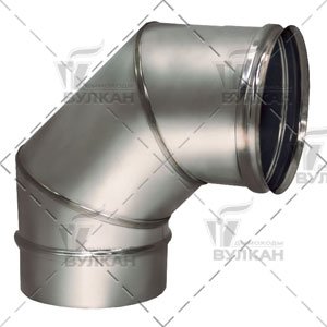 Фото Отвод Вулкан OTHR 90 одностенный Дымоход Вулкан одностенный круглого сечения heatsystems.ru